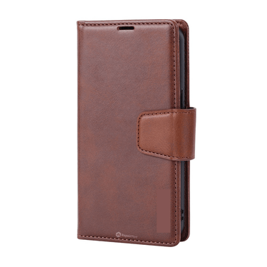 iPhone 16 Pro Compatible Case Cover With Leather Flip Wallet - Brown